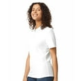 thumbnail image 2 of Gildan Softstyle Women's Pique Short Sleeve Polo Shirt GR648 in White, M, 2 of 5