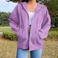 thumbnail image 2 of Hoodies for Women Hoodie Fashionable Casual Solid Zipper Inner Rabobs Sleeve Sweatshirt Hemlock, 2 of 7