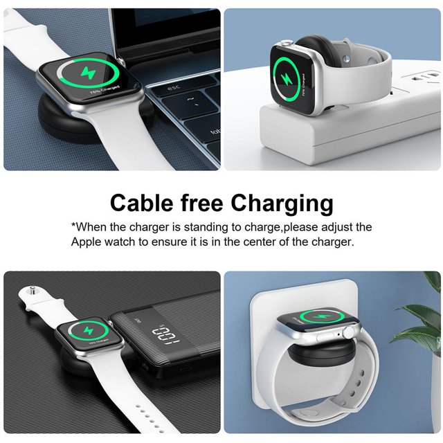 Cargador inalámbrico Mini Dock Cargador Smartwatch para Apple Watch 8 7 (TIPO C Negro) Ndcxsfigh Para estrenar