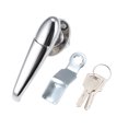 thumbnail image 4 of Unique Bargains Level Handle Cam Lock L Shape with w Keys Zinc Alloy Chrome Plated 103mm Length for Door Cabinet 2Pcs, 4 of 4
