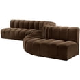 thumbnail image 6 of Meridian Furniture Arc Brown Velvet Modular Sectional, 6 of 16