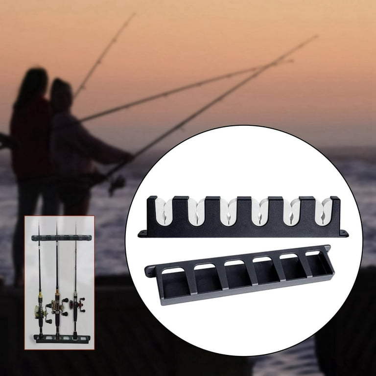 eYotto Horizontal Fishing Rod Rack Wall Mount Rod Holder, 6 Vertical Fishing  Pole Storage Organizer 