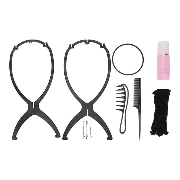 Wig Kit Complete Care 100ml Liquid Wig Accessories Kit with Folding Holder Combs Conditioner