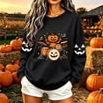 thumbnail image 2 of Jsaierl Halloween Sweatshirts for Women Funny Ghost Graphic Pullovers Fall Going Out Round Neck Long Sleeve Sweater Tops Halloween Costumes, Sizes XS-XL, 2 of 8