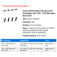 thumbnail image 2 of Front and Rear Brake Pad Sensor Kit - Compatible with 1994 - 1999 Mercedes-Benz S320 1995 1996 1997 1998, 2 of 2