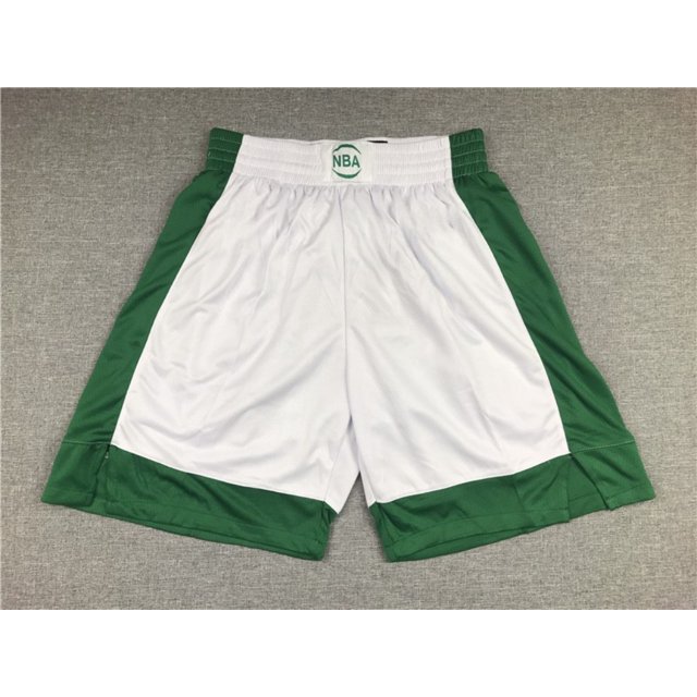 Celtics Retro Full Embroidery Zipper Pocket Shorts Basketball Pants Dense Embroidery Shorts -WEVALLEY