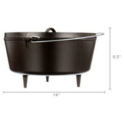 Lodge 14 / 10 Quart Seasoned Cast Iron Deep Camp Dutch Oven