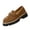 Brown_001, variant on Domuza Women's Faux Suede Chunky Platform Loafers, Metal Buckle Decor Lug Sole Slip On Dress Shoes, Non-Slip Comfort Casual Work Flats for Office Daily Commuting Walking Wear Brown 5.5(EU-36)