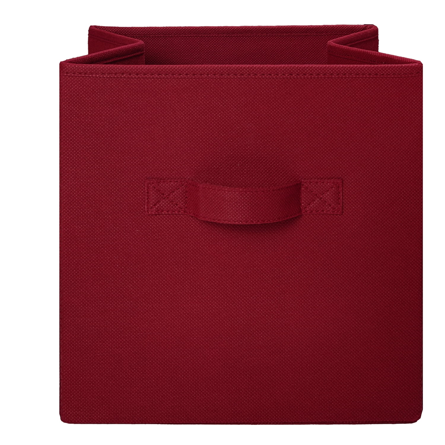 Mainstays Collegiate Collapsible Fabric Bins 10.5X10.5, Red Sedona, 4 Pack