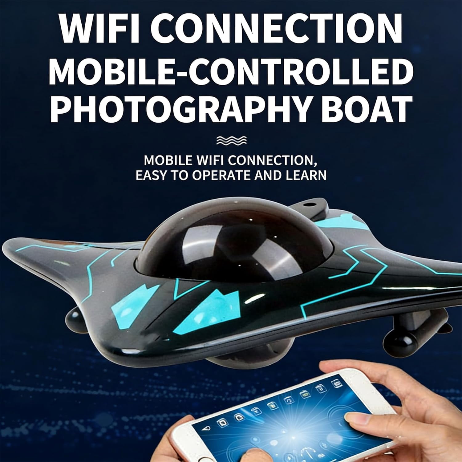 Underwater Drone with Camera, Bionic Design, Submarine Water Photography Device Remote App Control,WiFi Wireless Connectivity, Real-Time Image Transmission for Exploration Pools & Lakes