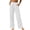 White, variant on Women's Cotton Linen Wide Leg Pants Elastic High Waist Textured Loose Casual Trousers with Pockets Lightweight Summer Lounge Pants White