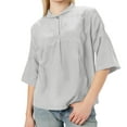 thumbnail image 1 of Hiiyo T-Shirt Femme Manches 3/4 Col Rond T-Shirt Ample Décontracté (S-TTTG), 1 of 4