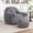 Dark Gray Sofa, variant on 45.4" Bean Bag Chair for Adults,Faux Fur Upholstered Lazy Sofa with Shell-Shaped Design,Comfy Bean Bag Sofa with Pillow and Footstool,Light Blue