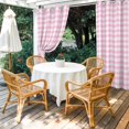 thumbnail image 3 of Outdoor Curtains for Patio Waterproof Pink Buffalo Plaid Indoor/Outdoor Curtain Tiebacks Pastoral Checkered Privacy Curtain Sun Block Grommet Drapes for Pergolas Gazebo Porch 2 Panel 54x108 Inch, 3 of 9