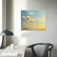 thumbnail image 3 of COMIO Farmhouse Canvas Wall Art Flowers Wall Pictures Living Room Wall Decor White Dandelion Dragonfly Nature Artwork Teal Wooden Board Abstract Grass Paintings for Meeting Room Office Decor, 3 of 4
