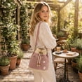 thumbnail image 4 of Denim Crochet Bucket Bag, Drawstring Crossbody Shoulder Purse | Boho Denim Handbag for Women, Casual Vintage Tote Bag with Adjustable Strap for Travel, Shopping, Beach & Daily Use, 4 of 9