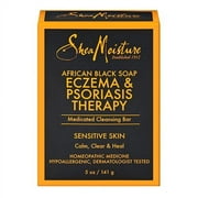 Shea Moisture Eczema And Psoriasis Therapy African Black Medicated Cleansing Bar Soap, 5 Oz, 3 Pack
