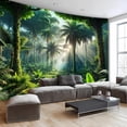 thumbnail image 2 of Gojian Nature Tapestry Forest Tree Sea Cave Wall Hanging, Stream Through Rainforest Landscape Wall Art Tapestry for Bedroom Living room, 2 of 6