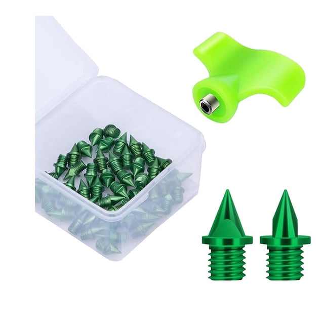 Spikes de pistas de zapatos de pista de 50 piezas para practicar a corta distancia corriendo Verde