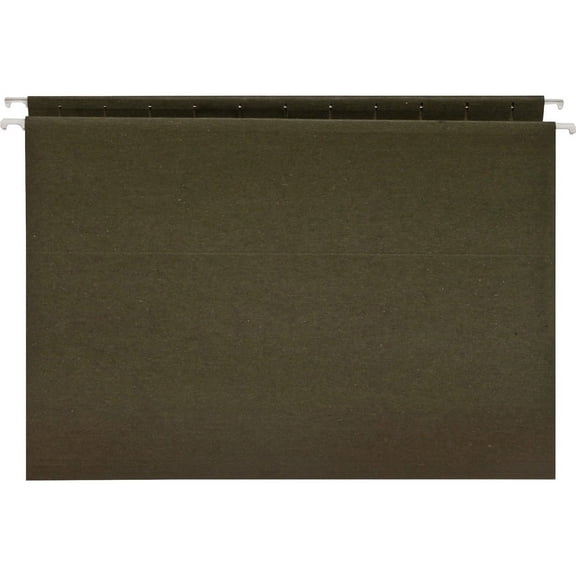 Business Source Letter Recycled Hanging Folder - 8 1/2" x 11" - Green - 100% Recycled - 25 / Box | Bundle of 2 Boxes