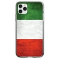 thumbnail image 1 of DistinctInk Clear Shockproof Hybrid Case for iPhone 11 Pro (5.8" Screen) - TPU Bumper, Acrylic Back, Tempered Glass Screen Protector - Italy Flag Old Weathered Red White Green - Love of Italy, 1 of 2