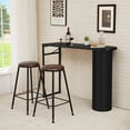 thumbnail image 5 of PHOYAL Fluted Kitchen Bar Table, 55.11" Long Half Oval Counter Height Pub Table for Dining Room Living Room, Black, 5 of 6