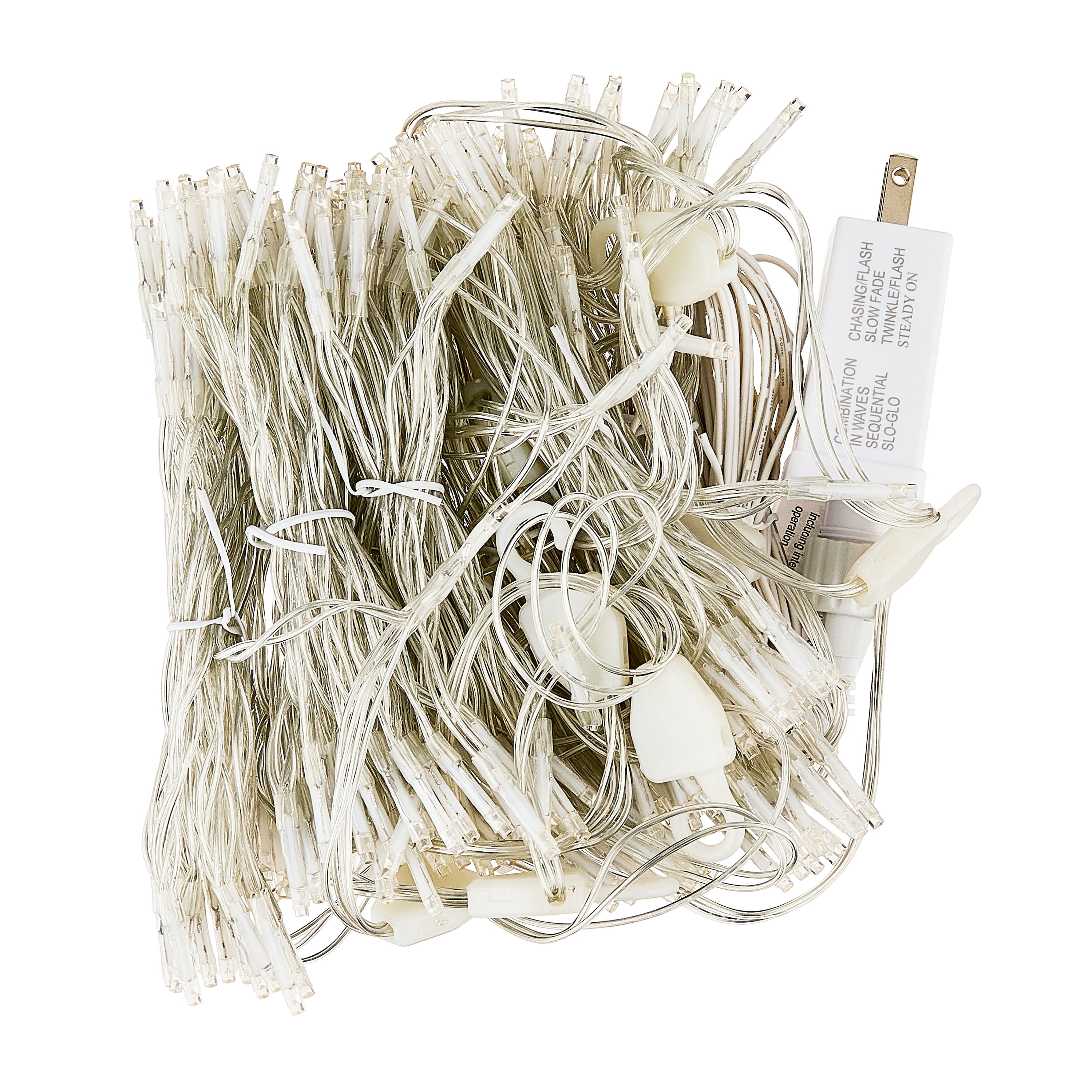 Warm White 8-Function LED Curtain Lights, 88" x 100", by Way To Celebrate