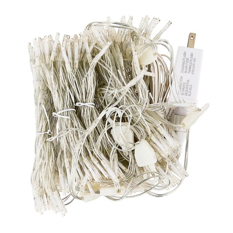 Way To Celebrate LED Curtain Lights, Warm White, 88x100 in photo 5