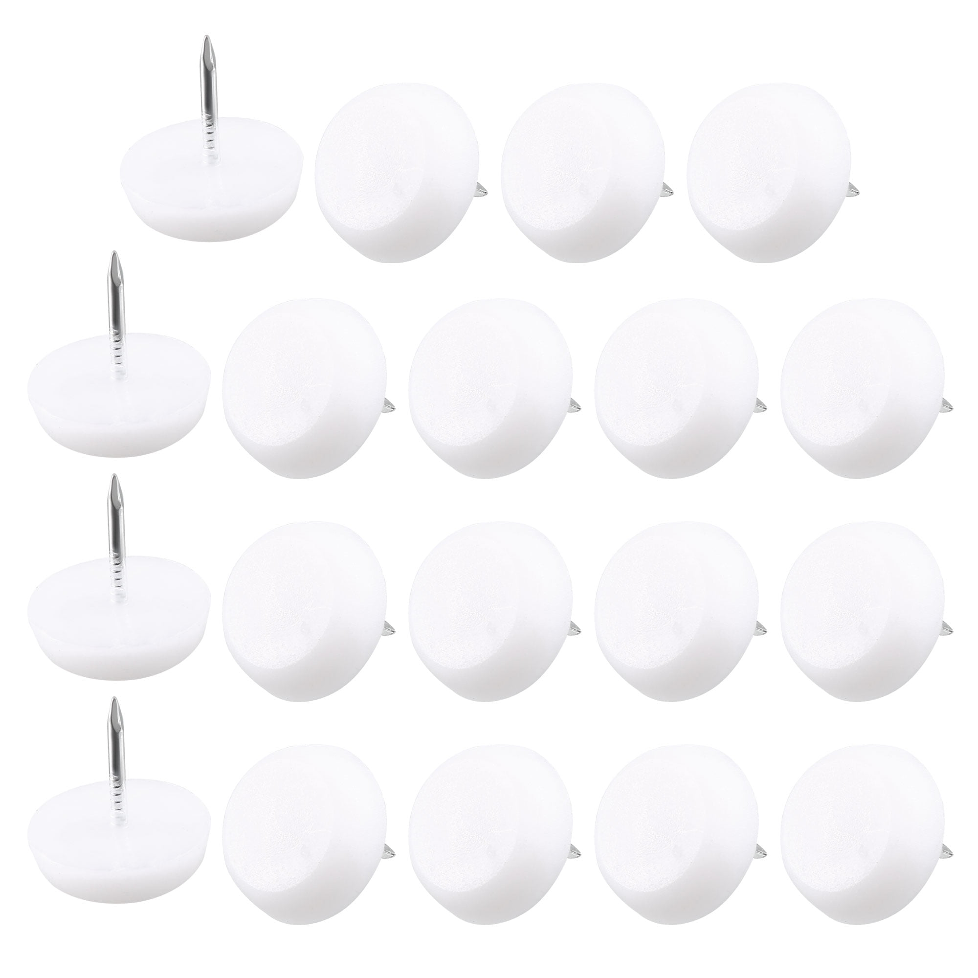 Uxcell White Plastic Floor Protector Furniture Table Chair Leg Nail Pad