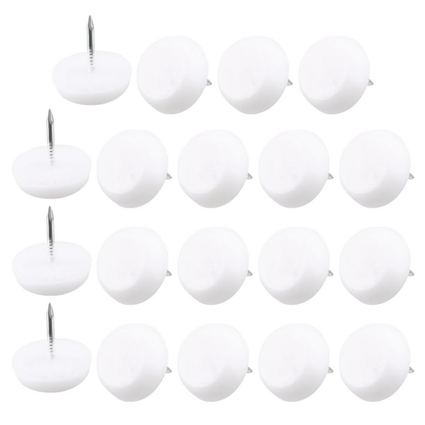 Uxcell White Plastic Floor Protector Furniture Table Chair Leg Nail Pad ...