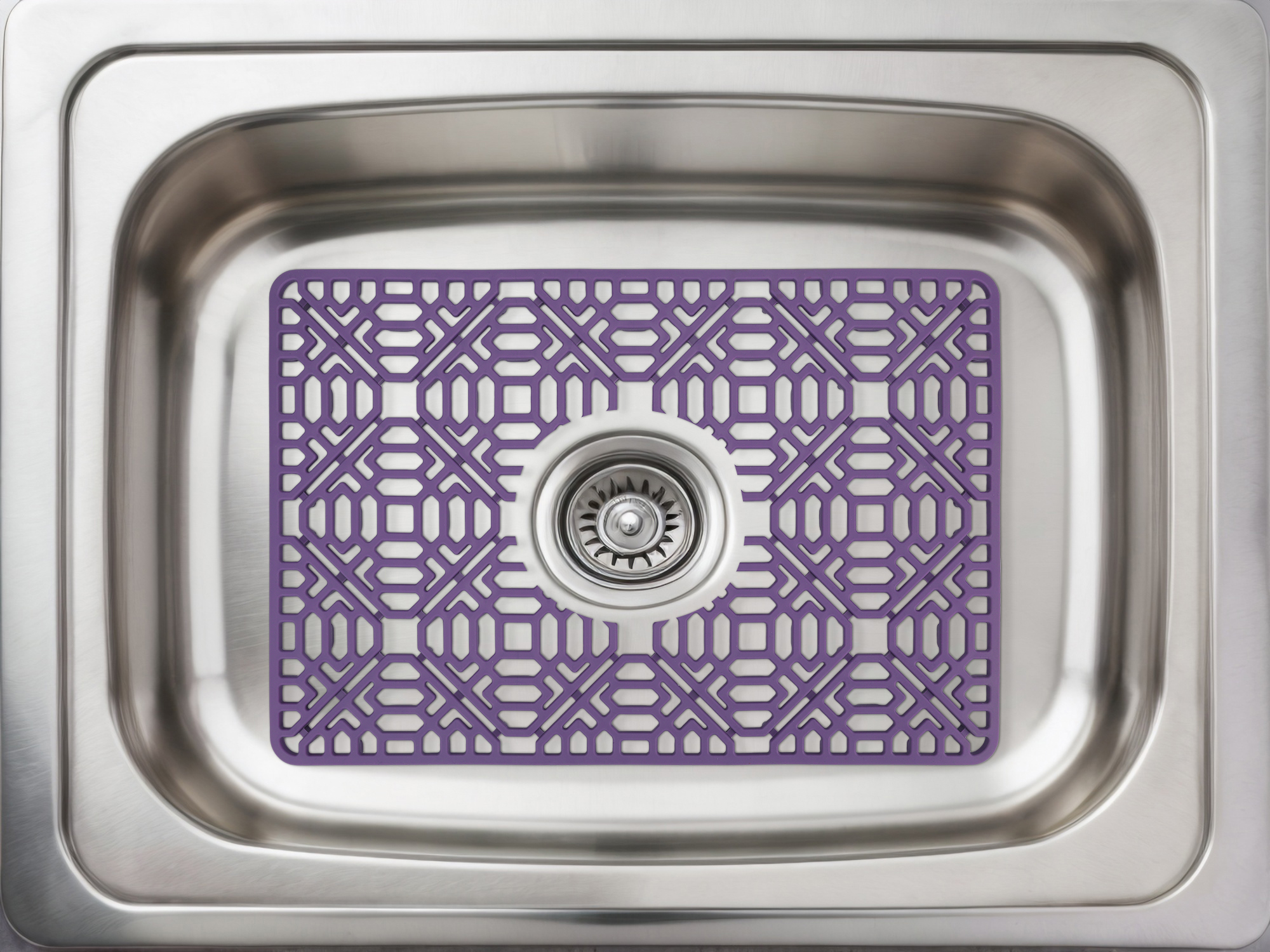 Unique Bargains Hollow Design Silicone Dish Drying Mat Purple 15.7*10.6 inch