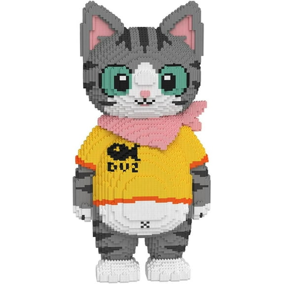 CUTEHELPER Cute Tuxedo Cat Animal Micro Building Blocks Set (16879Pieces), Big Cat Building Blocks Kit.Cat Lover Gifts for Adults and Kids,Boys & Girls Age 8 