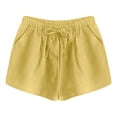thumbnail image 2 of Vedolay Women's Summer High Waist Drawstring Casual Loose Leg Shorts,Yellow XL, 2 of 5