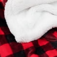 thumbnail image 5 of Arkwright Rustic Home Buffalo Plaid Throw Blanket, 50x70, Red and Black, Plaid Front with Soft Sherpa Back, 5 of 6