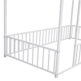 thumbnail image 4 of Dtwnek Twin Size Metal Bed House Bed Frame with Fence, White, 4 of 9