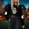 thumbnail image 2 of Women's Hoodless Sweatshirt Halloween Women'S Casual Short Round Mockneck Hoodie, Women's Hoodless Sweatshirt L, 2 of 7