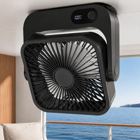 Cruise Ship Approved Magnetic Fan – Rechargeable & Plug-In, 5-Speed Adjustable, Quiet Operation, 5-12 Hour Battery Life, Must-Have for2026 Cruises