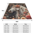 thumbnail image 3 of Sikiie Vintage Floral White Horse Ultra-Soft Micro flannel Blanket Luxury All Seasons Warm Blanket for Bedding Sofa and Travel (4 sizes)-40"x30", 3 of 7