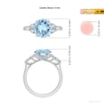 thumbnail image 5 of ANGARA Natural Round 2.3 ct Aquamarine Engagement Ring with Diamonds in 925 Sterling Silver for Women (Size-9mm) | March Birthstone, Anniversary, Jewelry Gift for Women | Natural Aquamarine Ring, 5 of 9