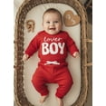thumbnail image 5 of BemeyourBBs Infant Baby Boy Valentines Day Outfit Newborn Fall Winter Spring Clothes Lover Boy Letter Embroidery Waffle Knit Romper Pants Set, 5 of 9