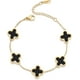thumbnail image 1 of Pulsera de la suerte Liling trébol bañada en oro 18 quilates mujer eslabones, 1 of 4