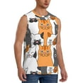 thumbnail image 2 of Bixox Men's Funny Cats Printed Shirt Sleeveless Fitness Tank Top-X-Large, 2 of 7