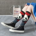 thumbnail image 5 of KLL Red Black Eastern Panda Warrior Print Cool Socks Men's Women's Crew Socks Funny Crazy Novelty Stockings, 5 of 6