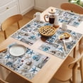 thumbnail image 5 of Coastal Placemats Set of 4 Summer Beach Starfish Nautical Sea Shell Place Mats Indoor Wipeable Table Mats Washable Cloth Dining Table Placemats for Kitchen Holiday Party Home Decor 13x19 Inch, 5 of 9