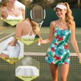 thumbnail image 7 of KEIAHUAN 2 Piece Golf Dresses Set for Womens Hibiscus Print Tennis Dress with Pocket Spaghetti Strap Golf Outfits with Shorts Moisture Wicking Backless Athletic Dresses Tropical Plumeria Small, 7 of 7