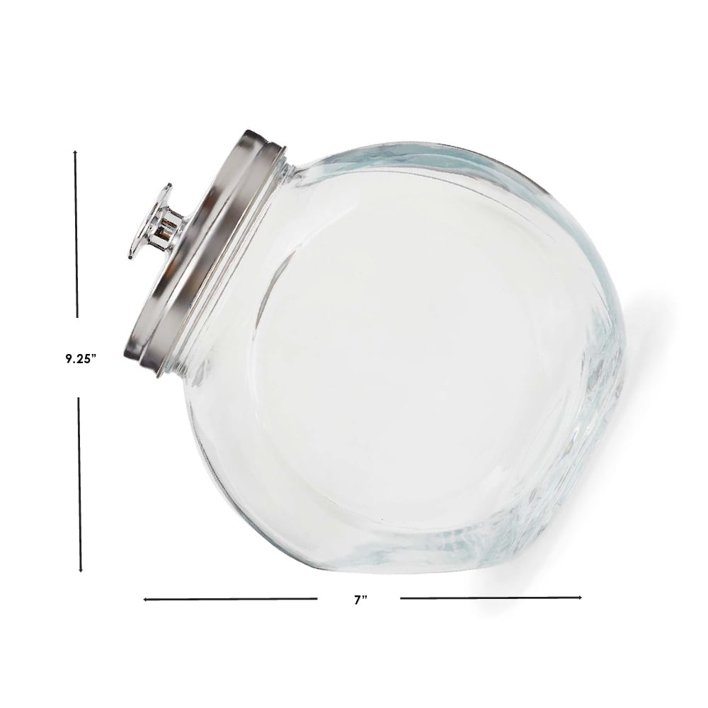 15x Mini Clear Glass Slanted Candy Jar with Screw on Lids for