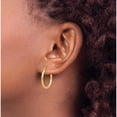 thumbnail image 4 of 14K Yellow Gold Polished 2X20mm Lightweight Tube Hoop Earrings (20 X 20.5) Made In Peru t916l, 4 of 6