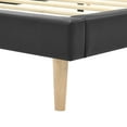 thumbnail image 6 of Gewnee Full Size Platform Bed Frame with Wood Slats,Faux Leather Upholstered,Sturdy Center Leg Support,Under-Bed Storage Space.No Box Spring Required(Black), 6 of 15