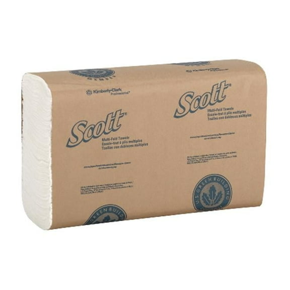 Kimberly-Clark  Scott M-Fold Towel 9.3X9.4 White- 250 Count - Case of 16