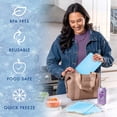 thumbnail image 4 of (4 pack) Cool Coolers by Fit & Fresh XL Slim Reusable Ice Packs, Space Saving Ice Packs for Lunch Boxes & Coolers, 4 Pack, Clear Blue, 4 of 11